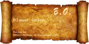 Blaser Orion névjegykártya